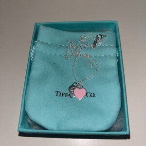 Authentic Tiffany and Co pink heart necklace